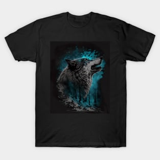 Wolf with blue sky T-Shirt